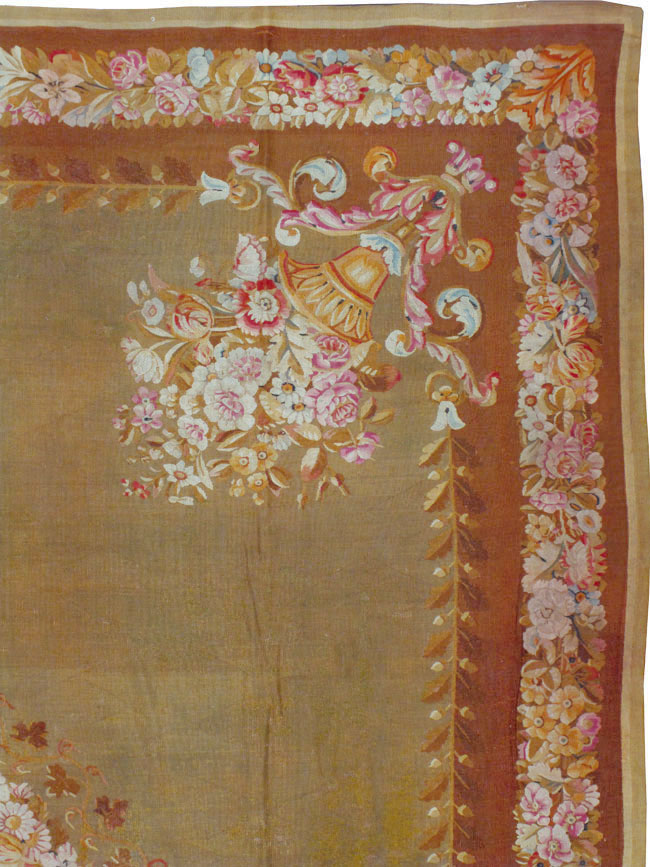 Antique French Aubusson Carpet, No.8866 - Gsblank