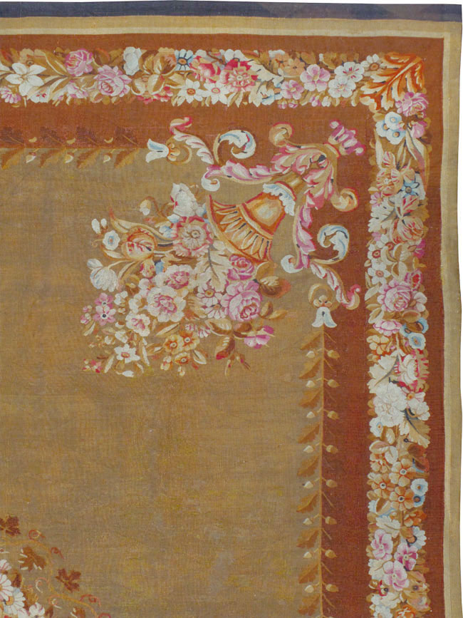 Antique French Aubusson Carpet, No.8866 - Gsblank