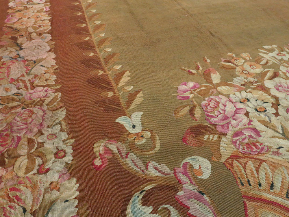 Antique French Aubusson Carpet, No.8866 - Gsblank