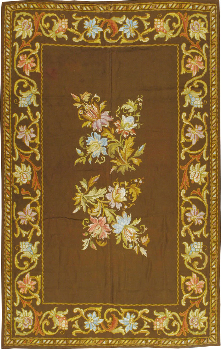 Vintage Ukrainian Needlepoint Accent Rug, No.8879 - Gsblank
