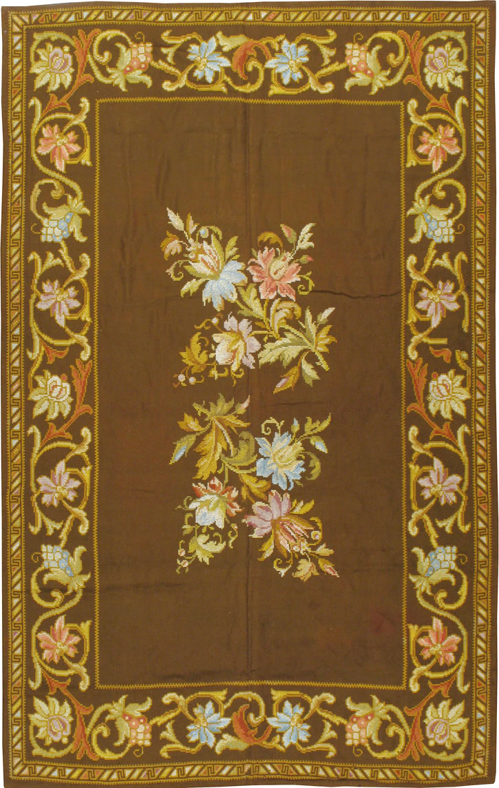 Vintage Ukrainian Needlepoint Accent Rug, No.8879 - Gsblank