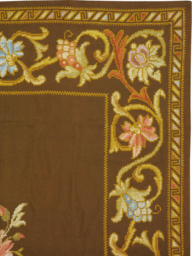 Vintage Ukrainian Needlepoint Accent Rug, No.8879 - Gsblank