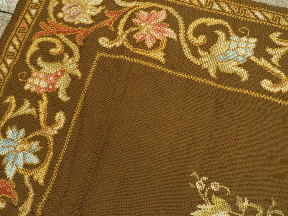 Vintage Ukrainian Needlepoint Accent Rug, No.8879 - Gsblank