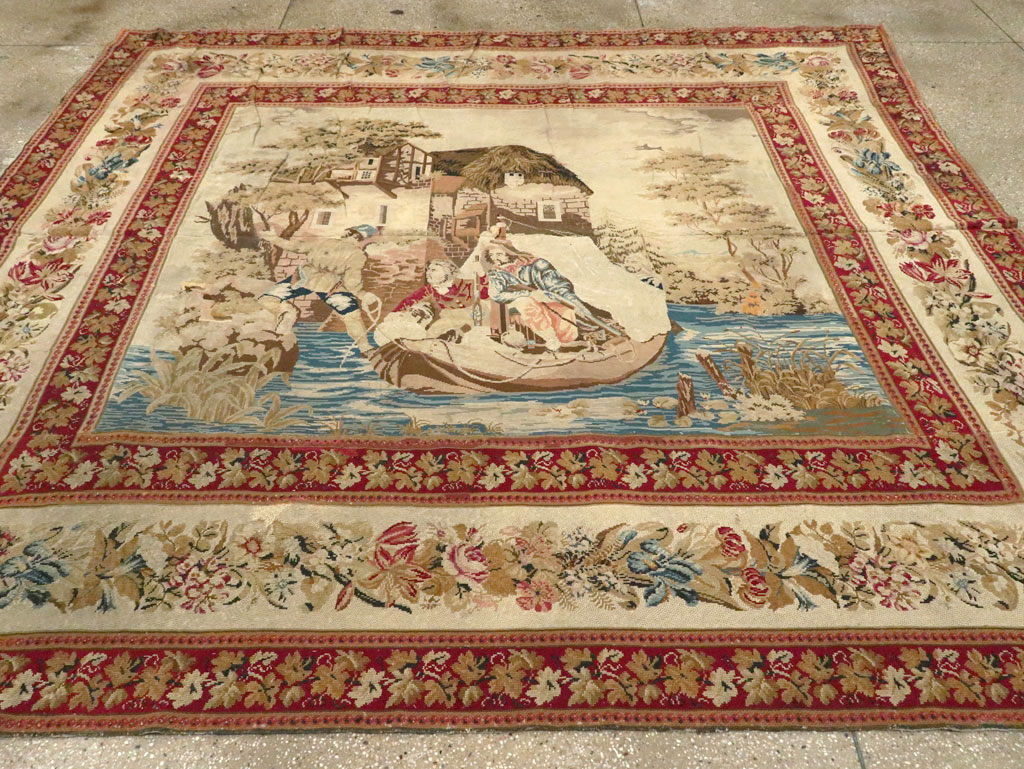 Antique English Tapestry, No.8881 - Gsblank