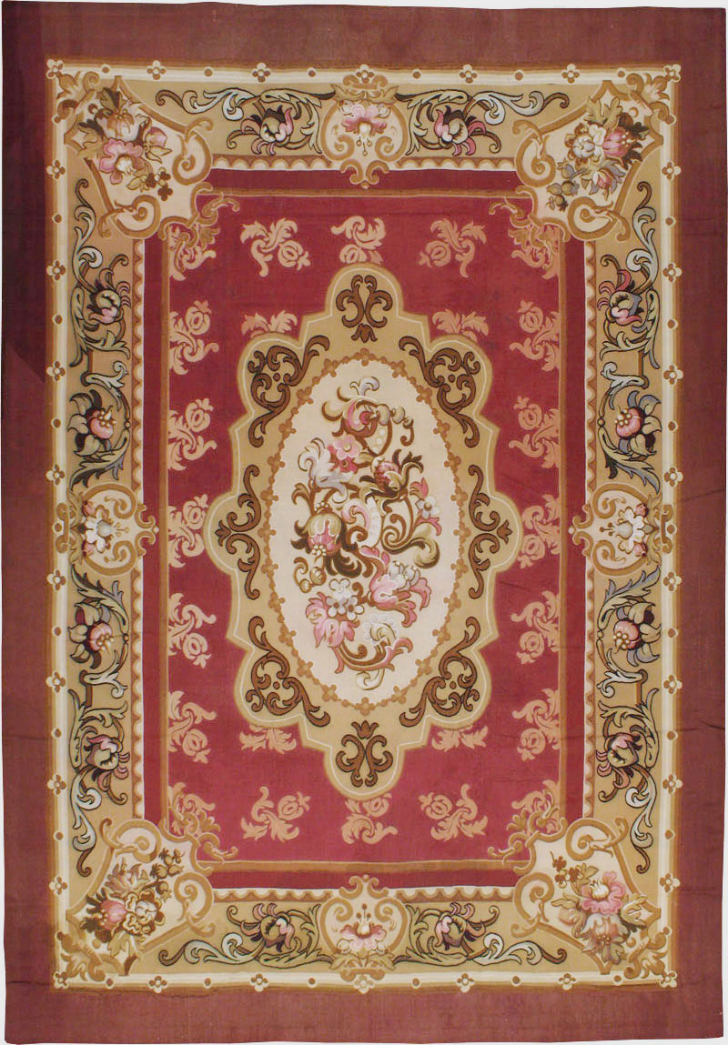 Antique French Aubusson Carpet, No.8890 - Gsblank