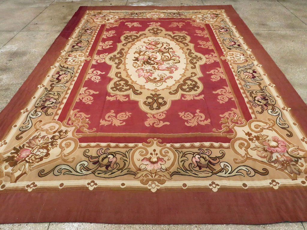 Antique French Aubusson Carpet, No.8890 - Gsblank