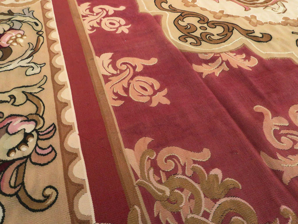 Antique French Aubusson Carpet, No.8890 - Gsblank