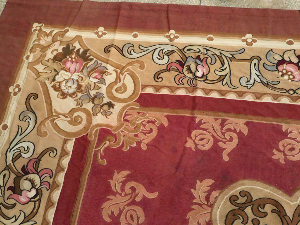 Antique French Aubusson Carpet, No.8890 - Gsblank