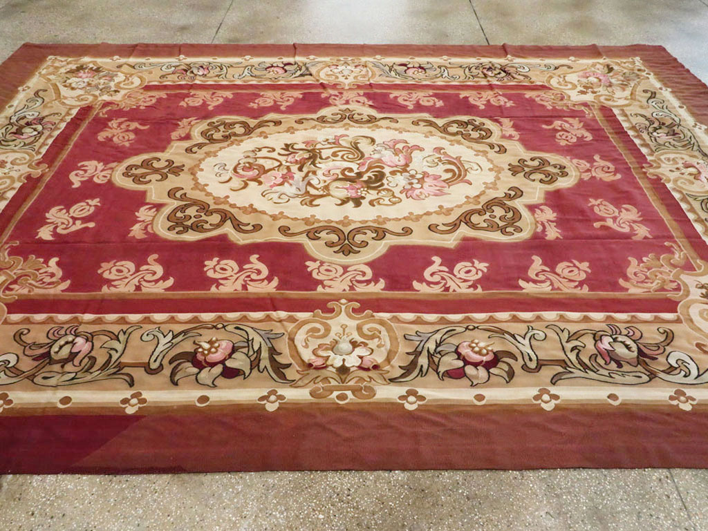 Antique French Aubusson Carpet, No.8890 - Gsblank