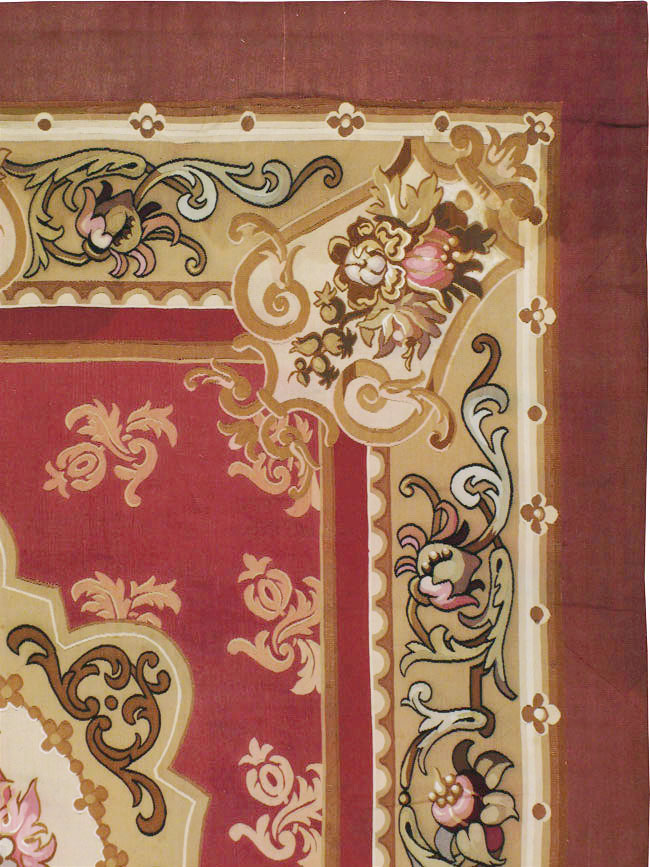 Antique French Aubusson Carpet, No.8890 - Gsblank