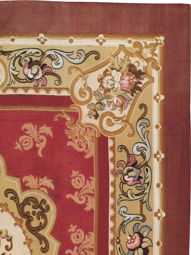 Antique French Aubusson Carpet, No.8890 - Gsblank