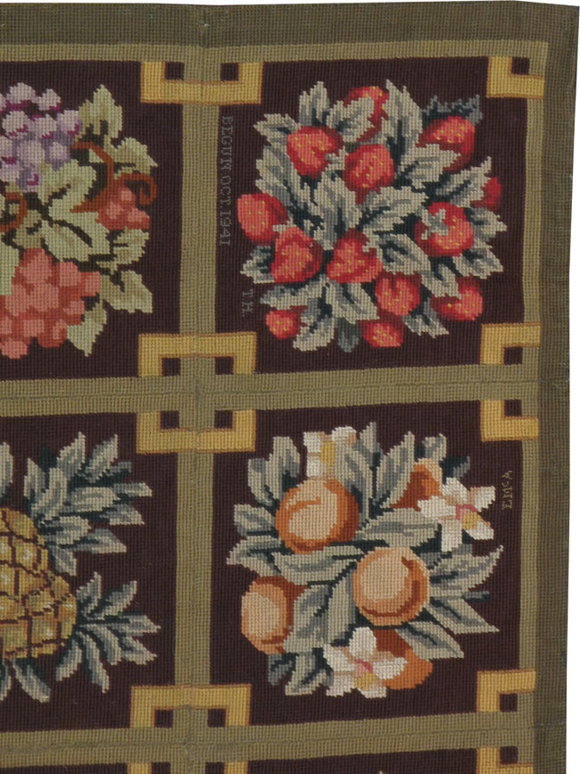Vintage English Needlepoint Carpet, No.8899 - Gsblank