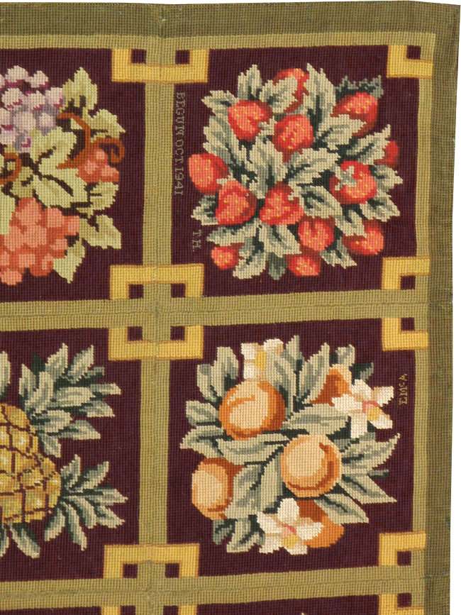 Vintage English Needlepoint Carpet, No.8899 - Gsblank