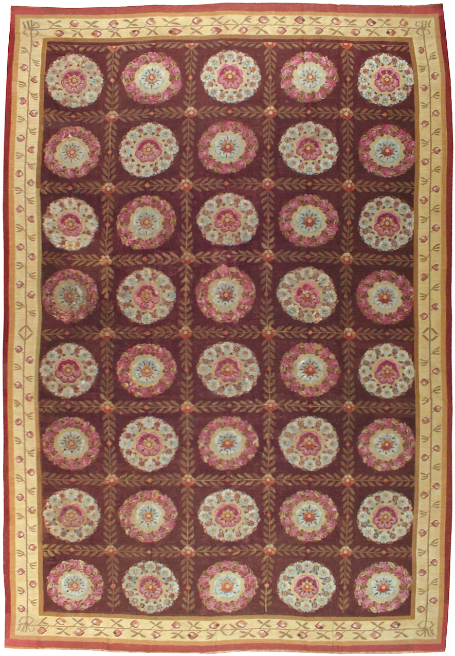 Antique French Flatweave Aubusson Large Carpet, No.8905 - Gsblank