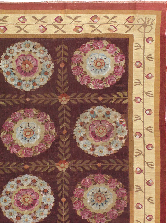 Antique French Flatweave Aubusson Large Carpet, No.8905 - Gsblank