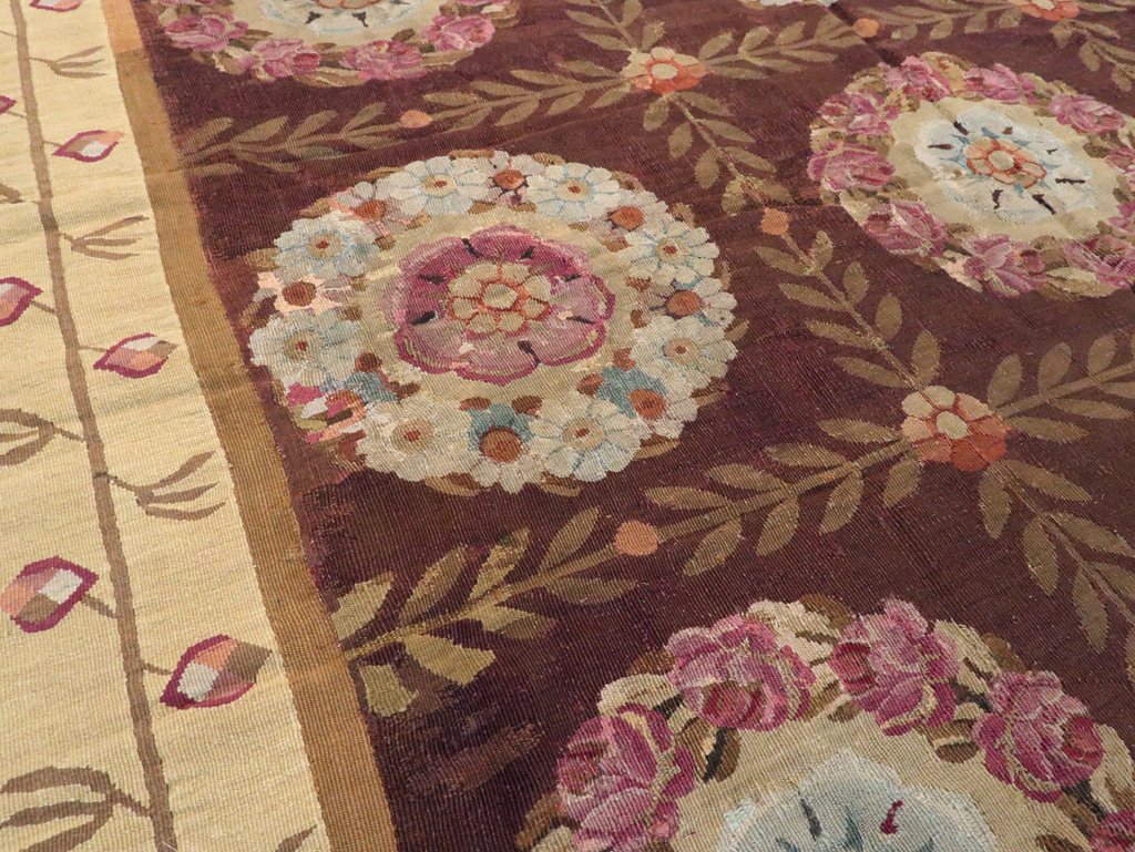 Antique French Flatweave Aubusson Large Carpet, No.8905 - Gsblank