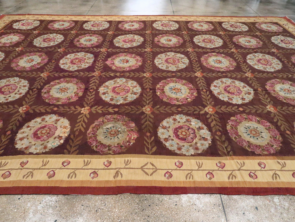 Antique French Flatweave Aubusson Large Carpet, No.8905 - Gsblank