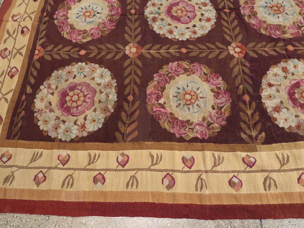 Antique French Flatweave Aubusson Large Carpet, No.8905 - Gsblank
