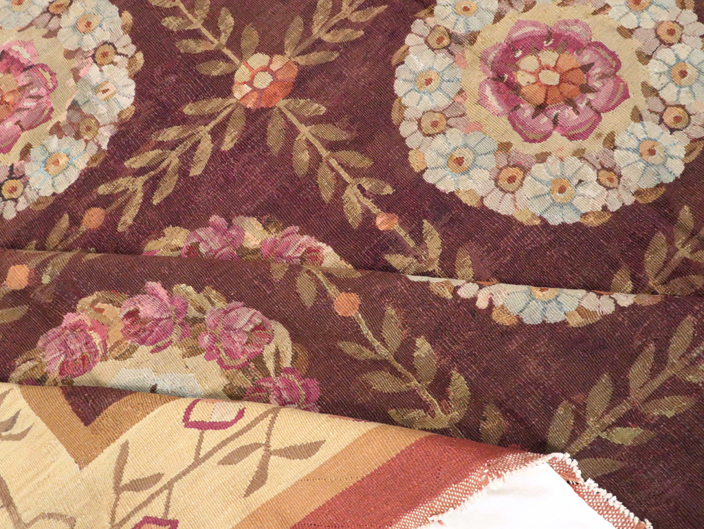 Antique French Flatweave Aubusson Large Carpet, No.8905 - Gsblank