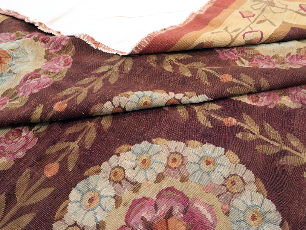 Antique French Flatweave Aubusson Large Carpet, No.8905 - Gsblank