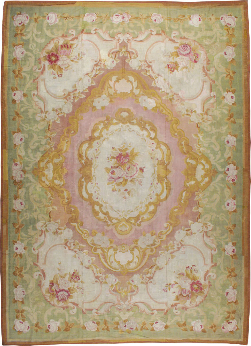 Antique French Aubusson Carpet, No.8909 - Gsblank