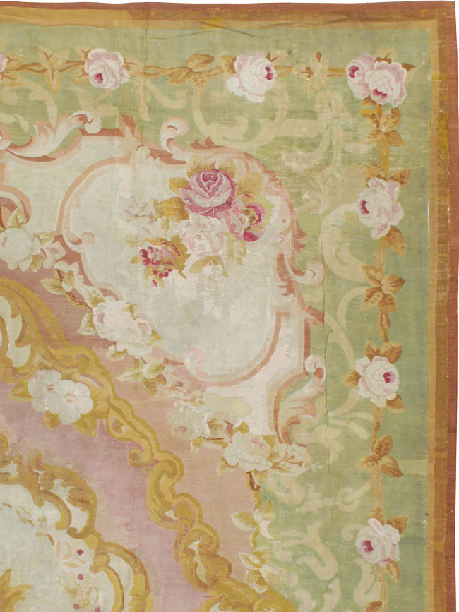 Antique French Aubusson Carpet, No.8909 - Gsblank