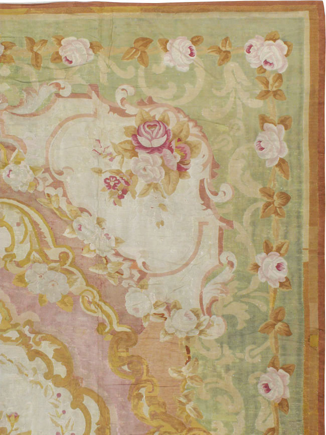 Antique French Aubusson Carpet, No.8909 - Gsblank
