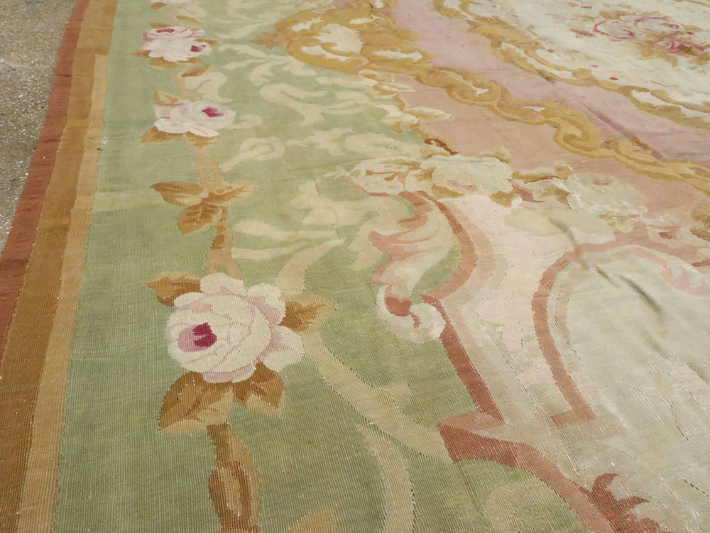 Antique French Aubusson Carpet, No.8909 - Gsblank
