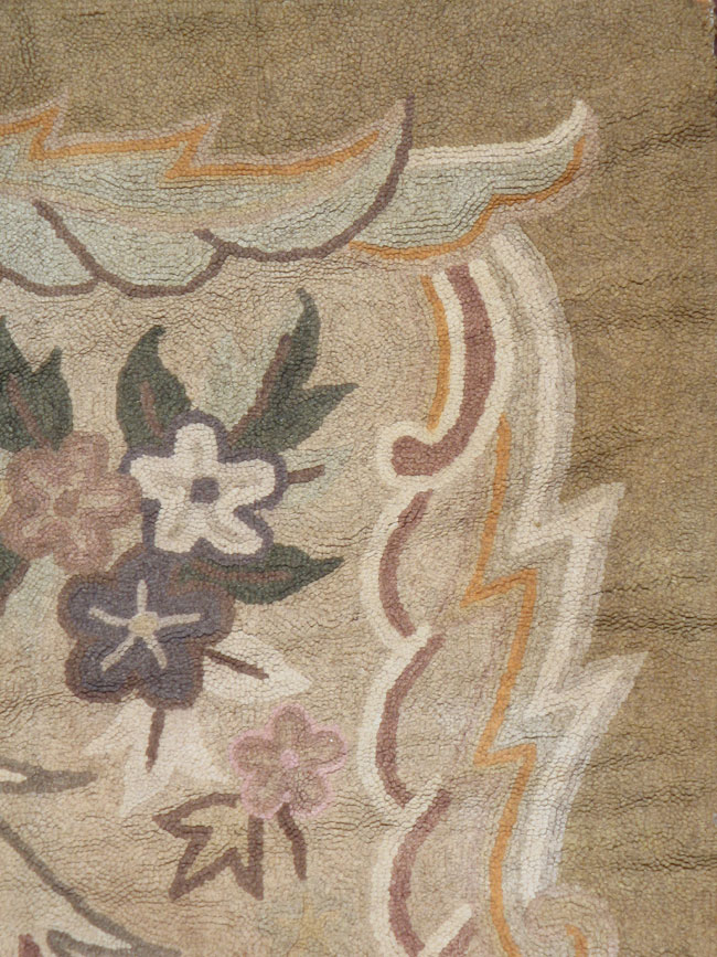 European Inspired Vintage American Hook Rug, No.8910 - Gsblank