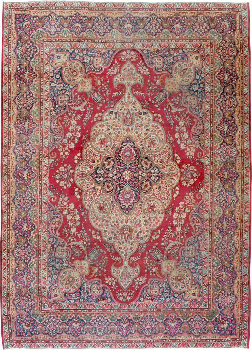 Vintage Persian Lavar Kerman Room Size Carpet, No.8944 - Gsblank