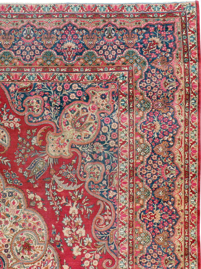 Vintage Persian Lavar Kerman Room Size Carpet, No.8944 - Gsblank