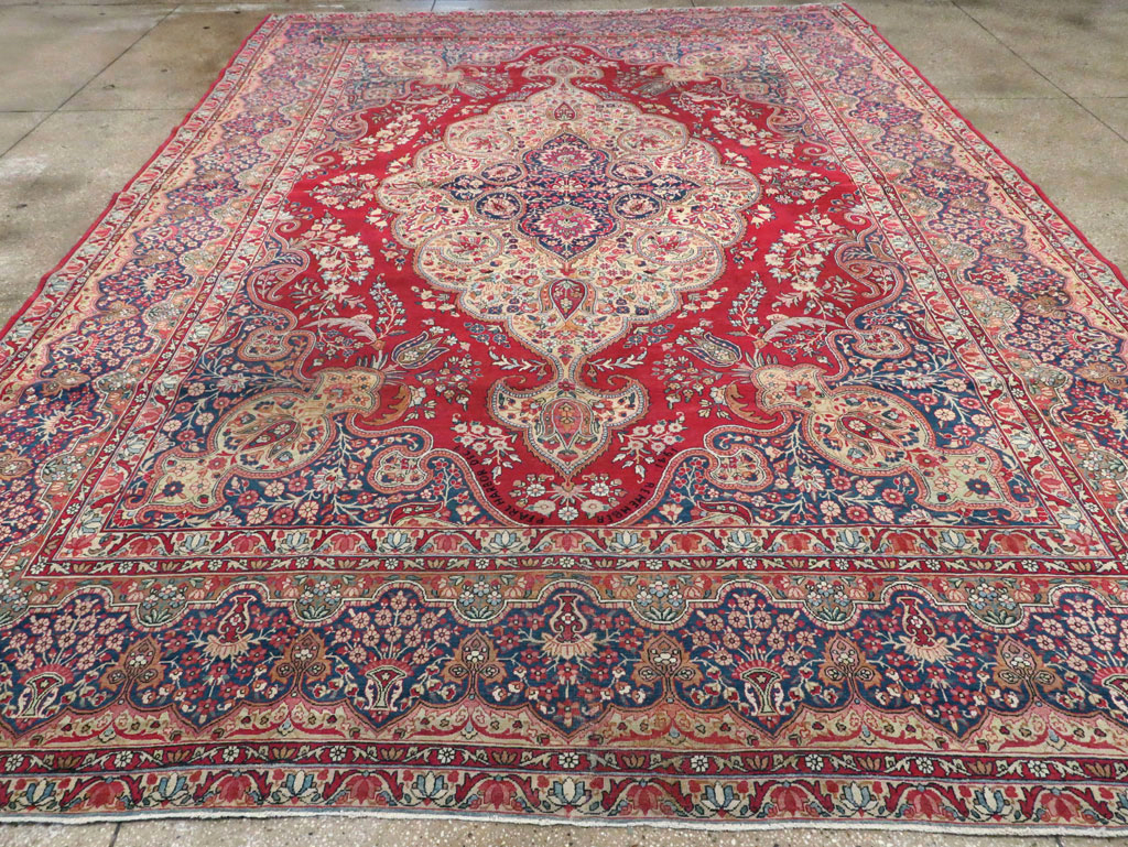 Vintage Persian Lavar Kerman Room Size Carpet, No.8944 - Gsblank