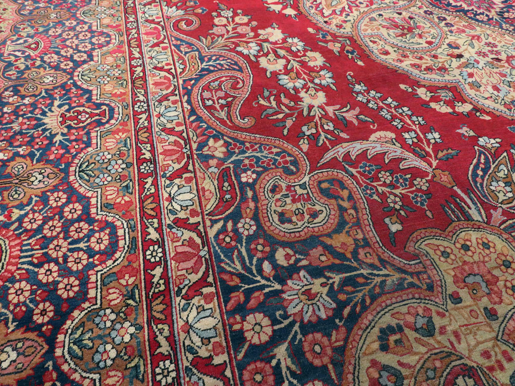 Vintage Persian Lavar Kerman Room Size Carpet, No.8944 - Gsblank