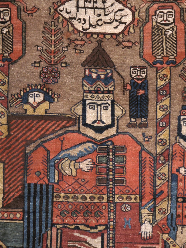 Antique Persian Malayer Pictorial Rug, No.8963 - Gsblank