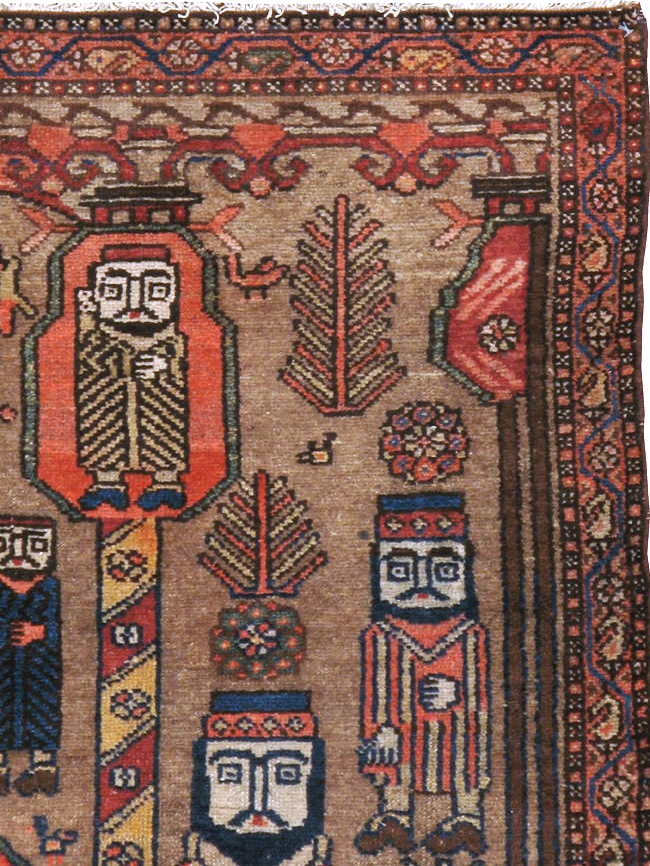 Antique Persian Malayer Pictorial Rug, No.8963 - Gsblank