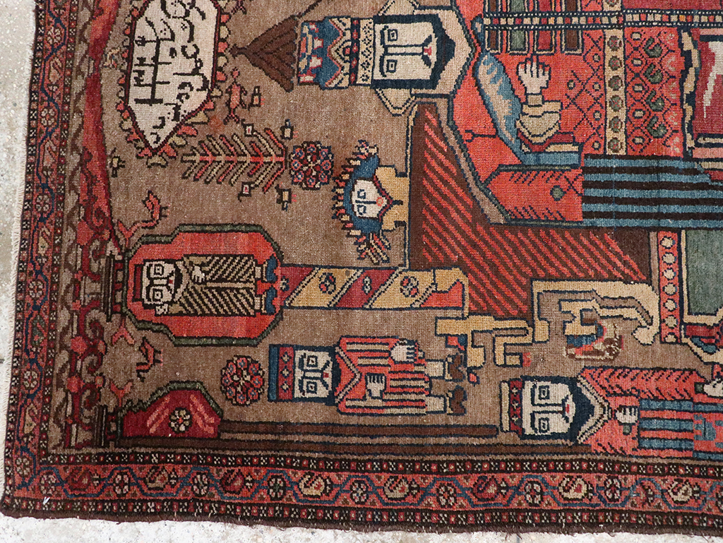 Antique Persian Malayer Pictorial Rug, No.8963 - Gsblank