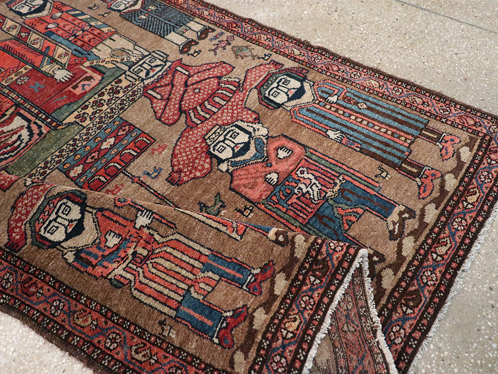 Antique Persian Malayer Pictorial Rug, No.8963 - Gsblank