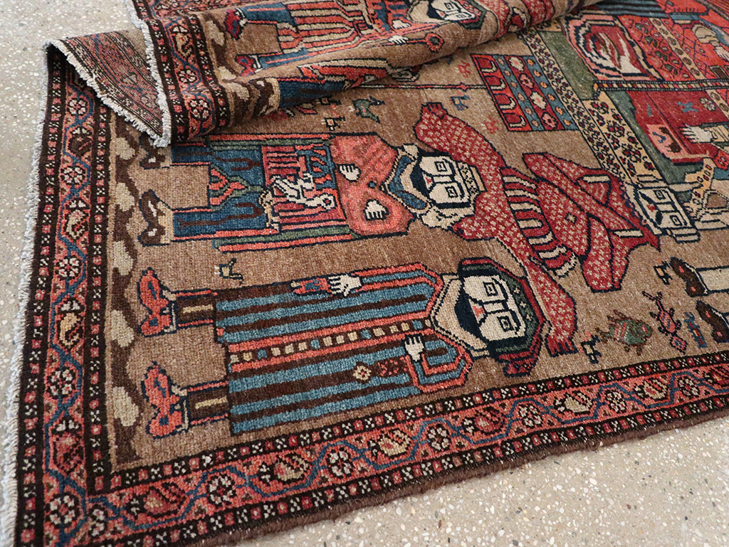 Antique Persian Malayer Pictorial Rug, No.8963 - Gsblank