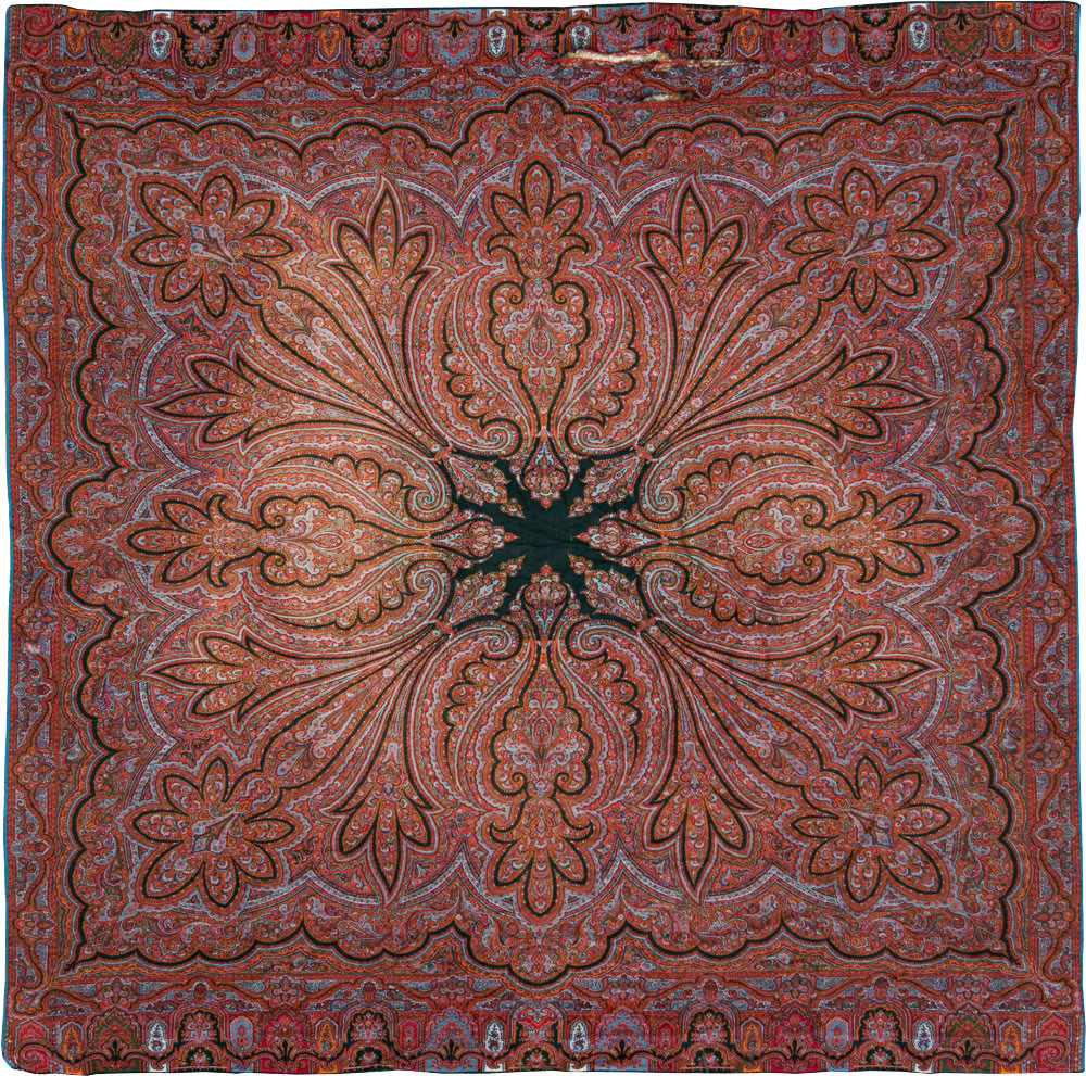 Vintage Jacquard Indian Textile Shawl, No.9021 - Gsblank