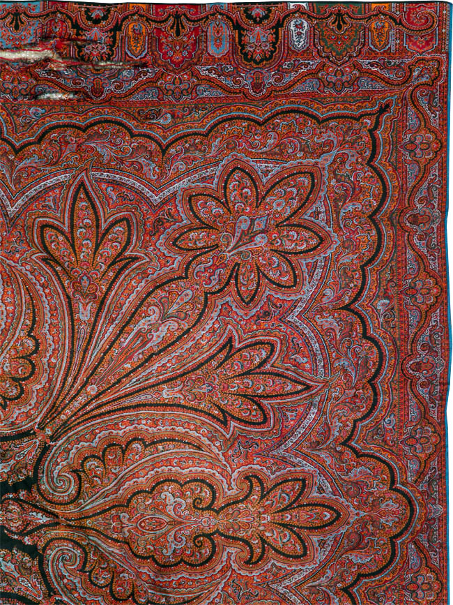 Vintage Jacquard Indian Textile Shawl, No.9021 - Gsblank