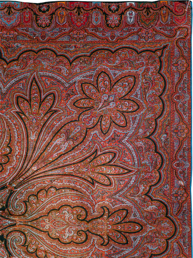 Vintage Jacquard Indian Textile Shawl, No.9021 - Gsblank