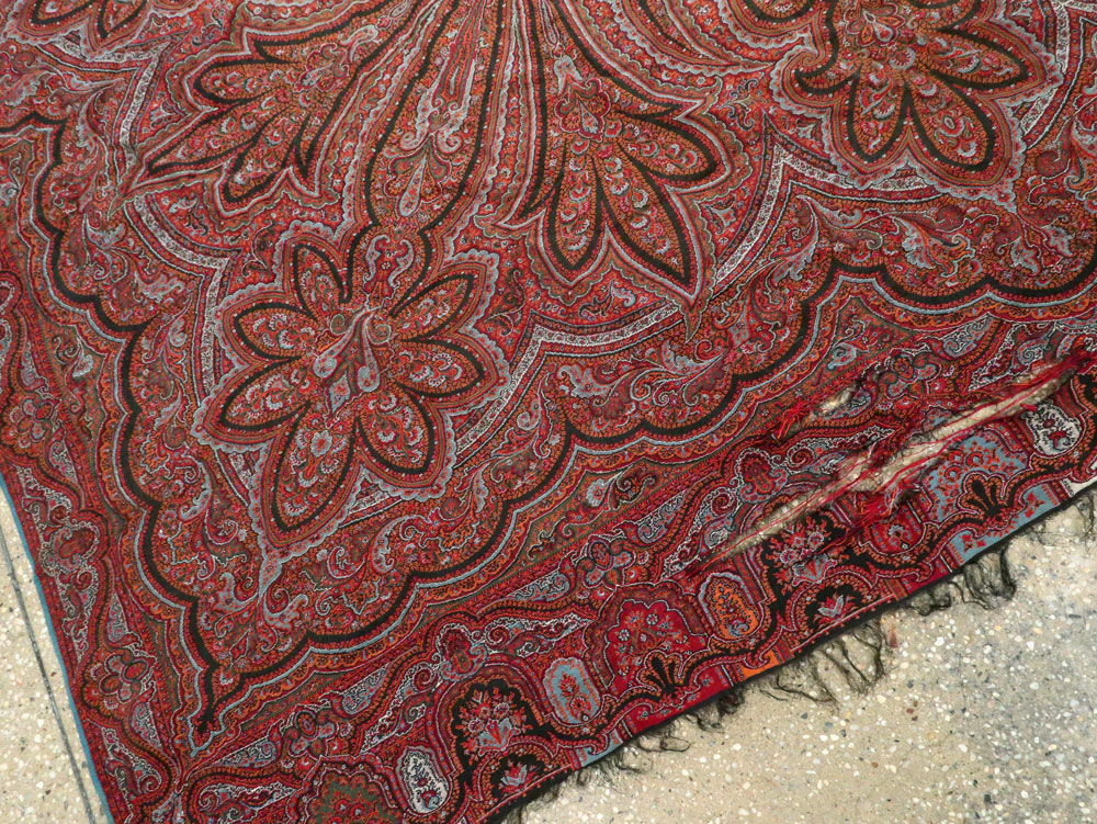 Vintage Jacquard Indian Textile Shawl, No.9021 - Gsblank