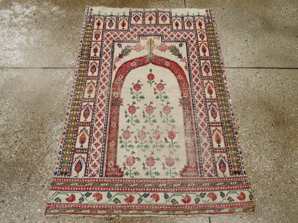 Vintage Indian Cotton Agra Carpet, No.9058 - Gsblank
