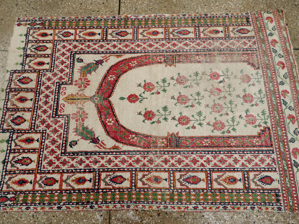 Vintage Indian Cotton Agra Carpet, No.9058 - Gsblank