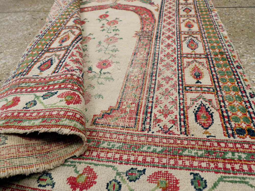 Vintage Indian Cotton Agra Carpet, No.9058 - Gsblank