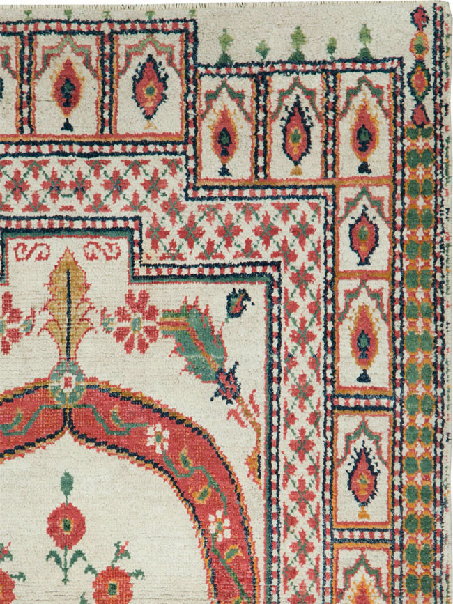 Vintage Indian Cotton Agra Carpet, No.9058 - Gsblank