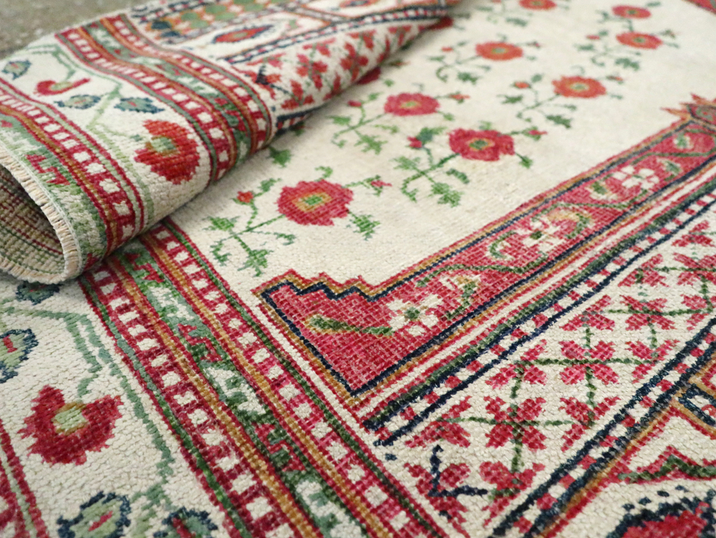 Vintage Indian Cotton Agra Carpet, No.9058 - Gsblank
