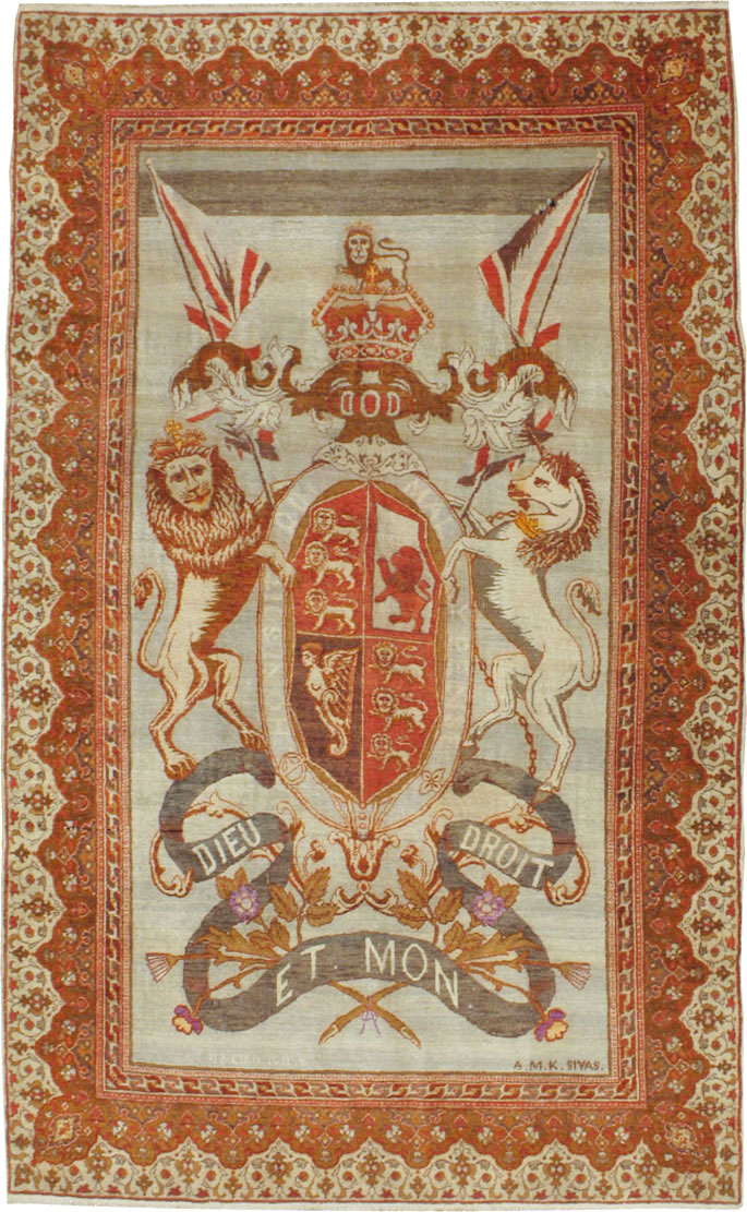 Vintage Turkish Sivas Pictorial Carpet, No.9059 - Gsblank