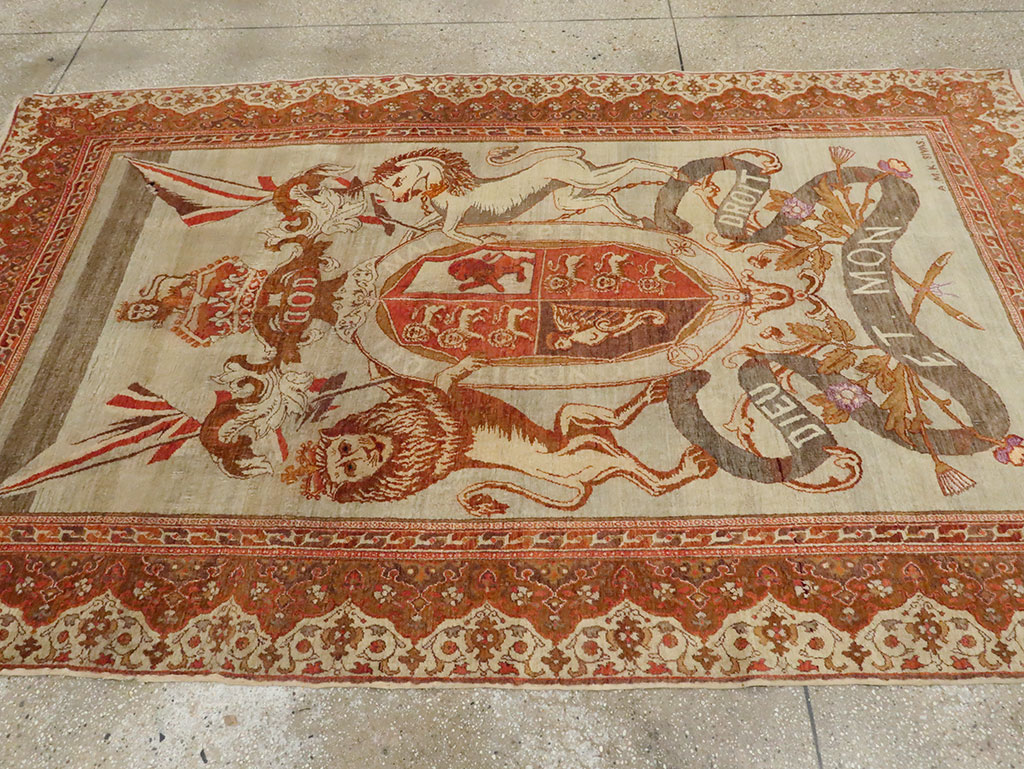 Vintage Turkish Sivas Pictorial Carpet, No.9059 - Gsblank