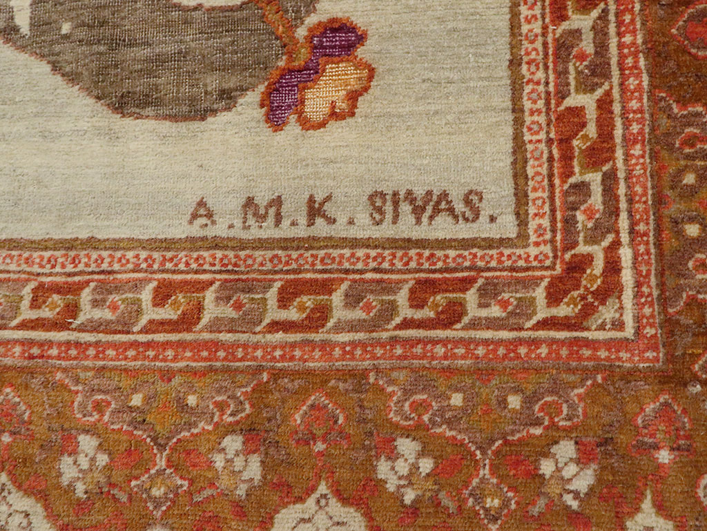 Vintage Turkish Sivas Pictorial Carpet, No.9059 - Gsblank
